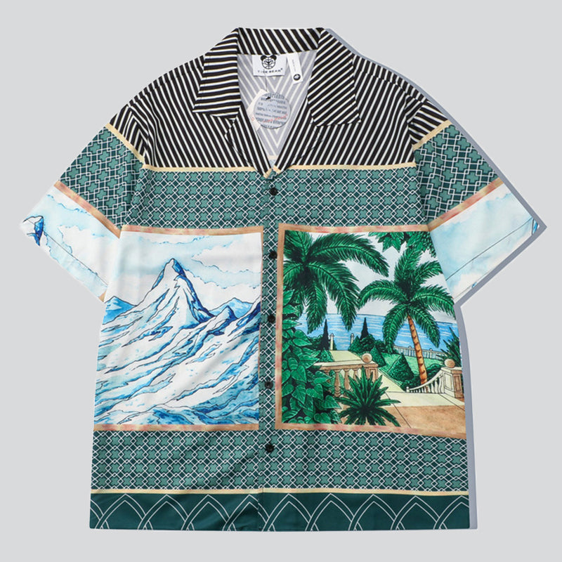 Mountain Peak Coconut Tree Print Holiday Set