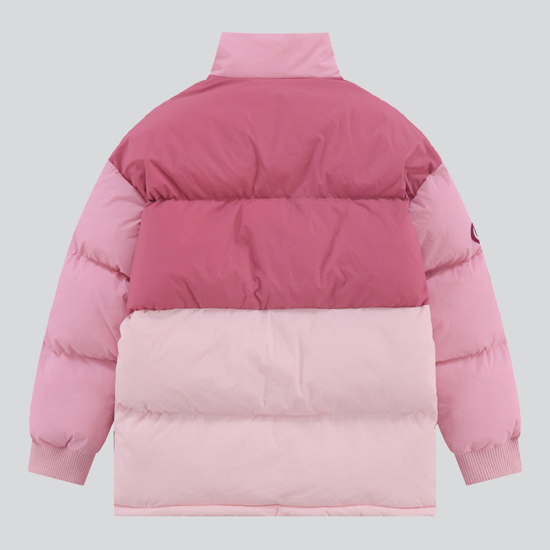 Couple Color Block Cotton-padded Coat