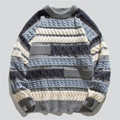 Autumn Contrast Color Stripe Sweater