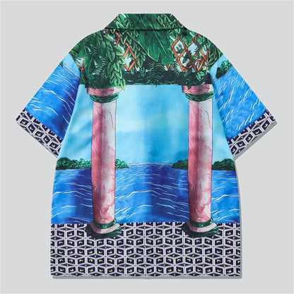 Babylon Style Blue Sea Print Summer Outfits