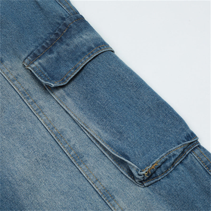 Ruched Hollow Out Cargo Jeans