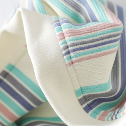 Multi-coloured Stripes Hoodie with Pockets