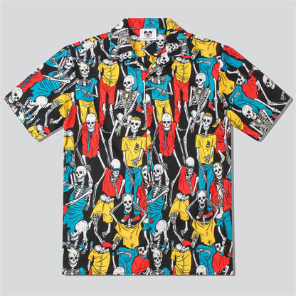 Dancing Hip-Hop Skull Print Shirt