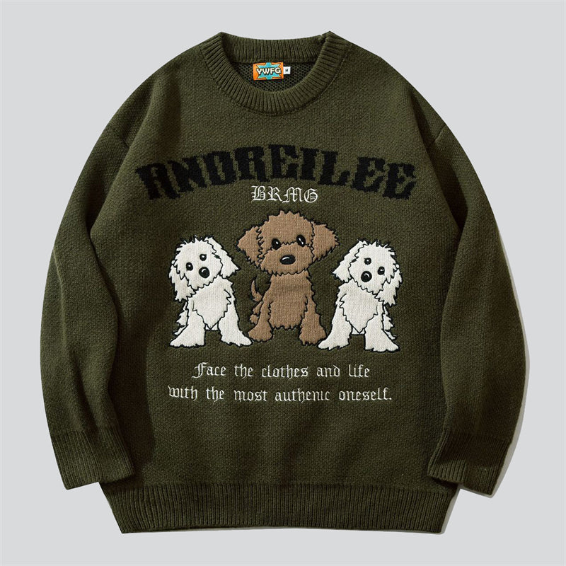 Cute Teddy Embroidery Sweater