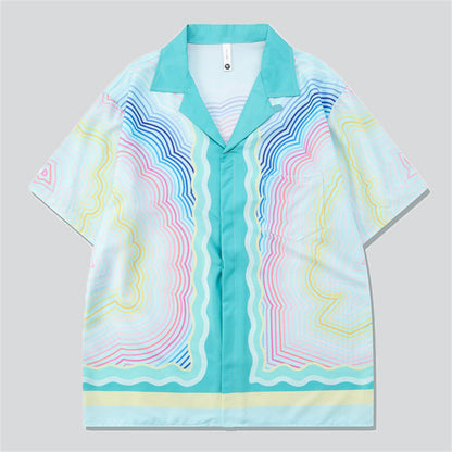 Colourful Waves Print Beach Outfits