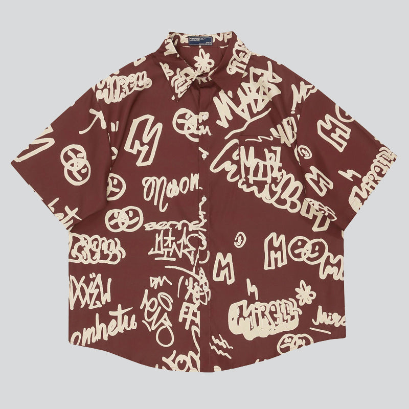 Fun Letters Graffiti Print Shirts