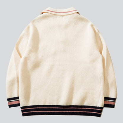 Fake Two-piece Polo Collar Sweater