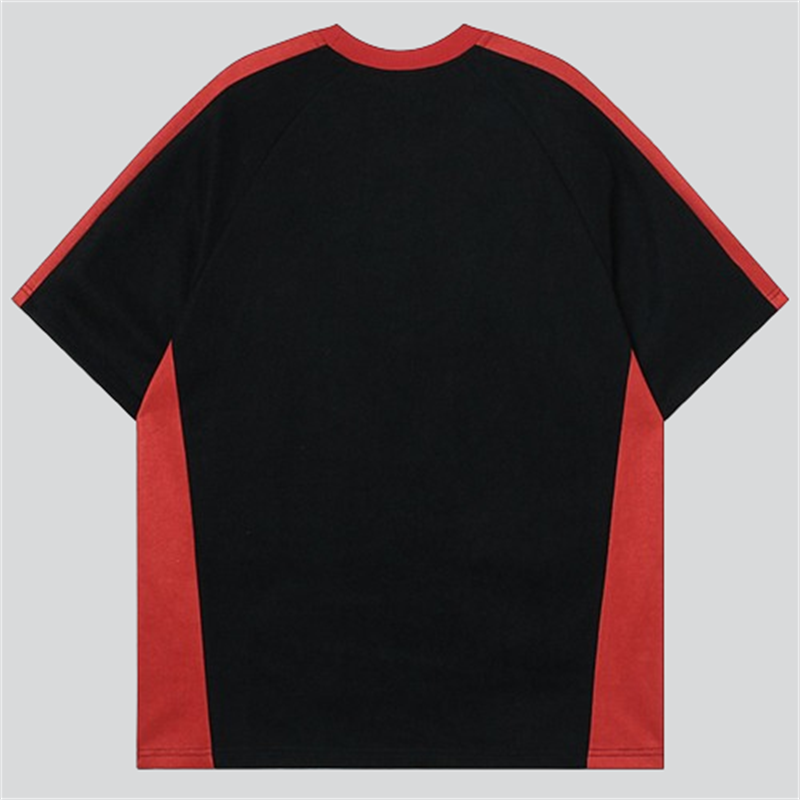 Tricolor Patchwork Faux Suede Tees