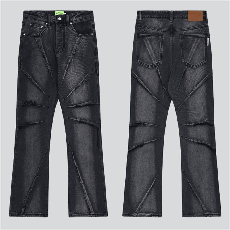 Slash Design Black Jeans