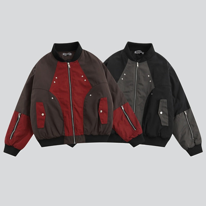 Zip-up Cotton-padded Baseball Jacket