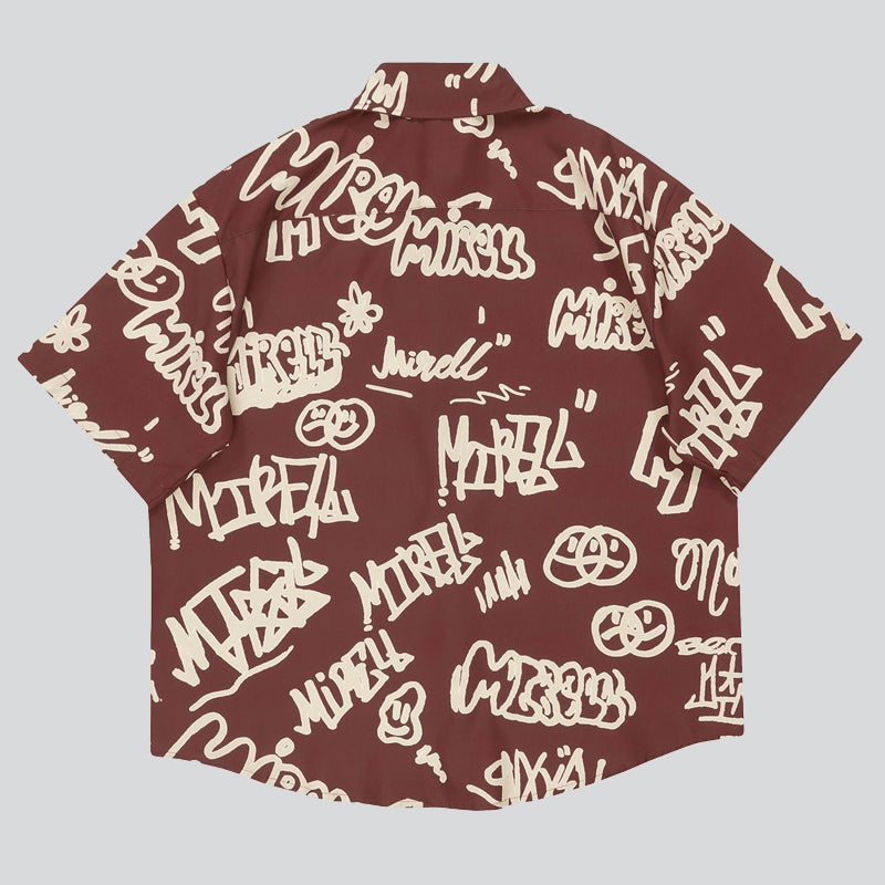 Fun Letters Graffiti Print Shirts