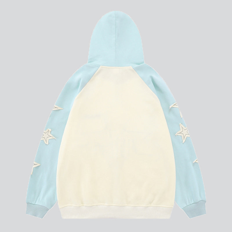 Couple Star Patch Raglan Hoodie