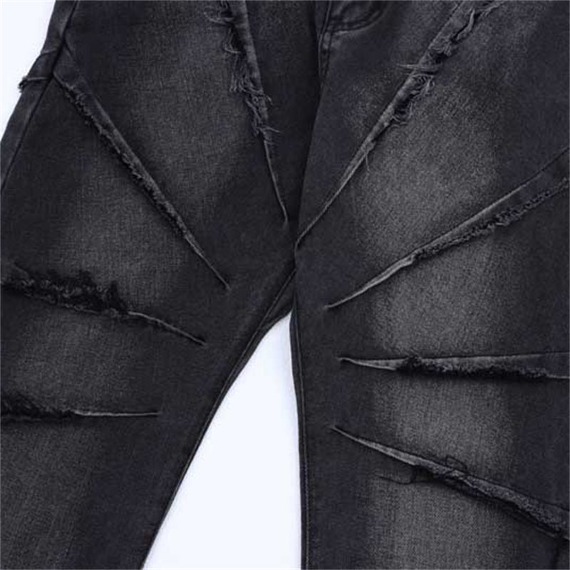 Slash Design Black Jeans