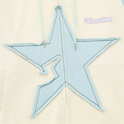 Couple Star Patch Raglan Hoodie